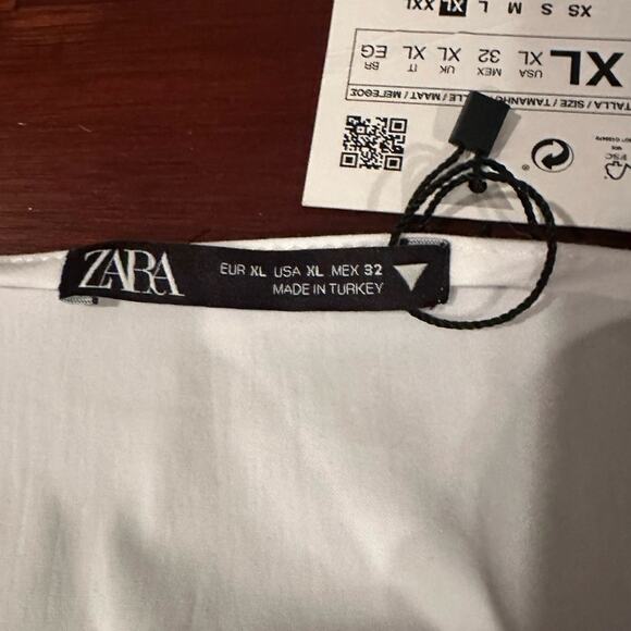 Zara Cut Out White Poplin Dress NWT Size XL SS22 WHITE 7385/084 Casual Summer - Picture 5 of 16